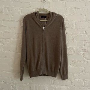 Seaward & Stearn Cashmere Zip Up Hoodie - Brown